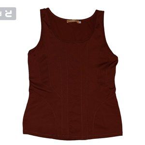 CRISCA Rust Tank Top Stretchy Sleeveless Brown Womens Teen Size M